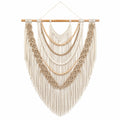 Makramee Wandbehang 60 x 90 cm Baumwolle Beige Boho Wanddekoration