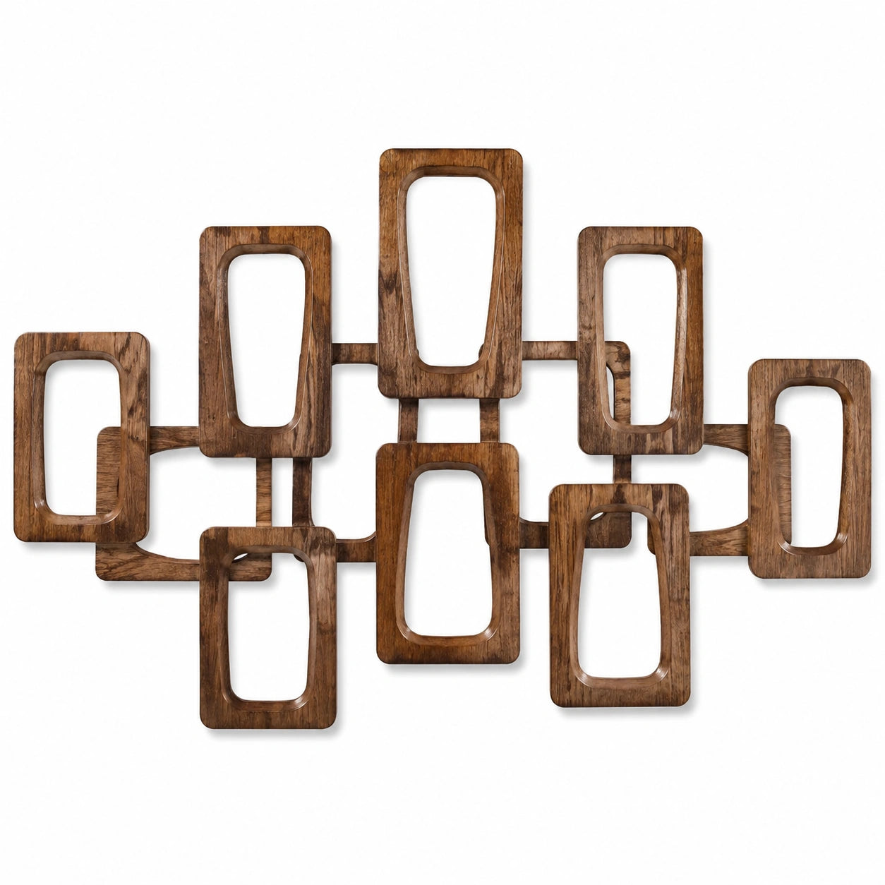 Wanddekoration 120 x 80 cm aus Holz Braun geometrisch